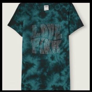 Victoria's Secret PINK Shine Teal Rhinestone T Shirt